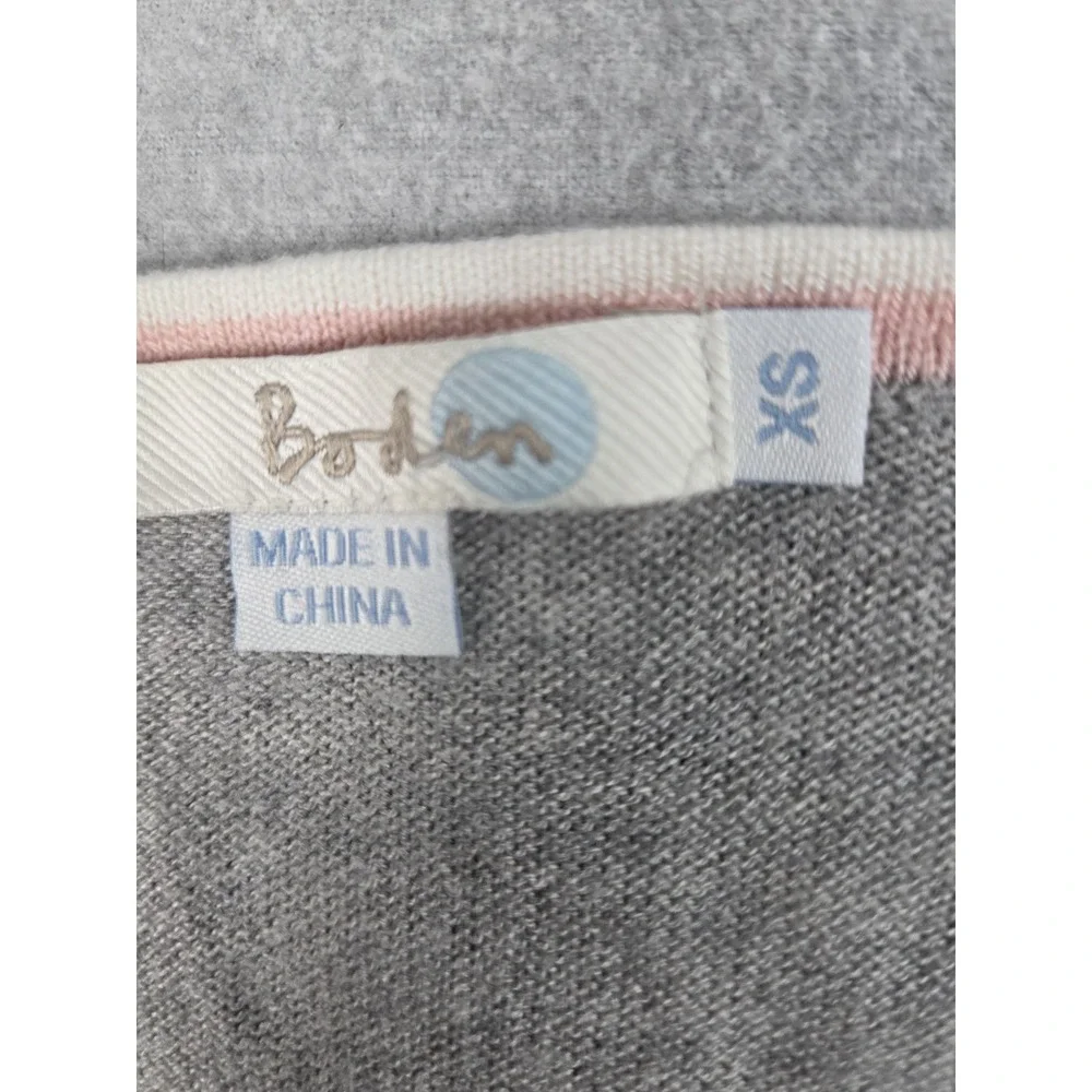 Boden Womens XS‎ Wool Cashmere Blend Sweater Pullover Gray Knit Edge Trim